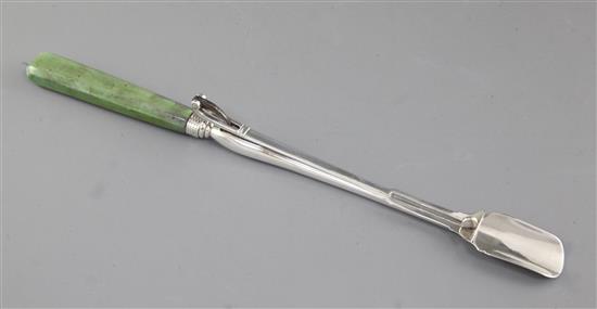 A late George III silver stilton scoop, possibly by John Jackson III, Length: 296mm